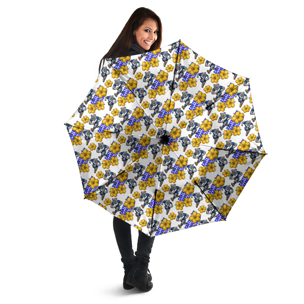 Canterbury-Bankstown Bulldogs Umbrella Tropical Hibiscus Floral Seamless Rugby Mascot