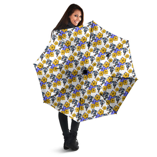 Canterbury-Bankstown Bulldogs Umbrella Tropical Hibiscus Floral Seamless Rugby Mascot