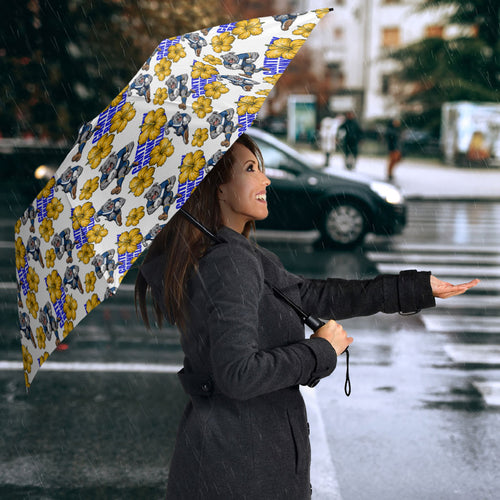 Canterbury-Bankstown Bulldogs Umbrella Tropical Hibiscus Floral Seamless Rugby Mascot
