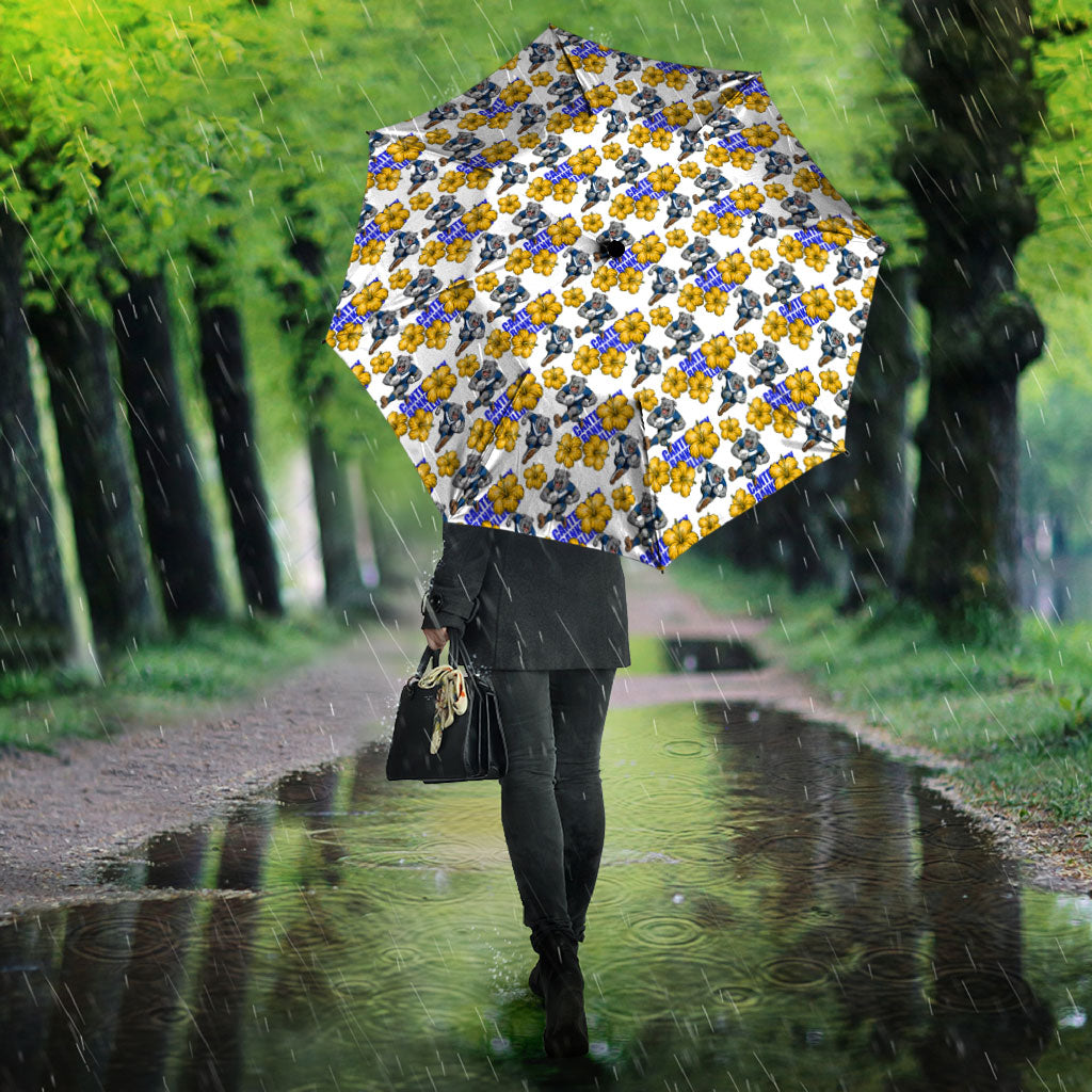 Canterbury-Bankstown Bulldogs Umbrella Tropical Hibiscus Floral Seamless Rugby Mascot