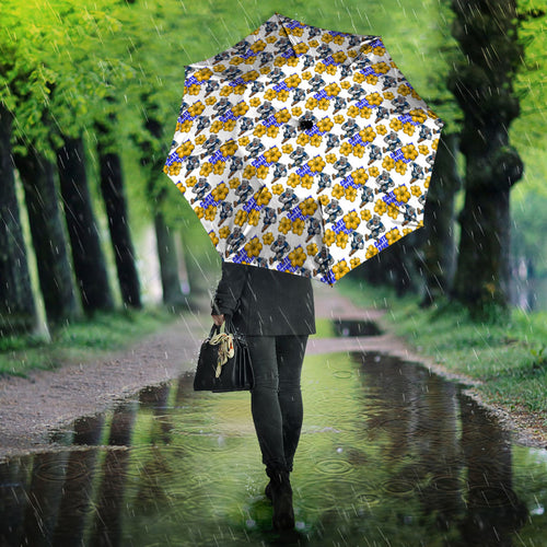 Canterbury-Bankstown Bulldogs Umbrella Tropical Hibiscus Floral Seamless Rugby Mascot
