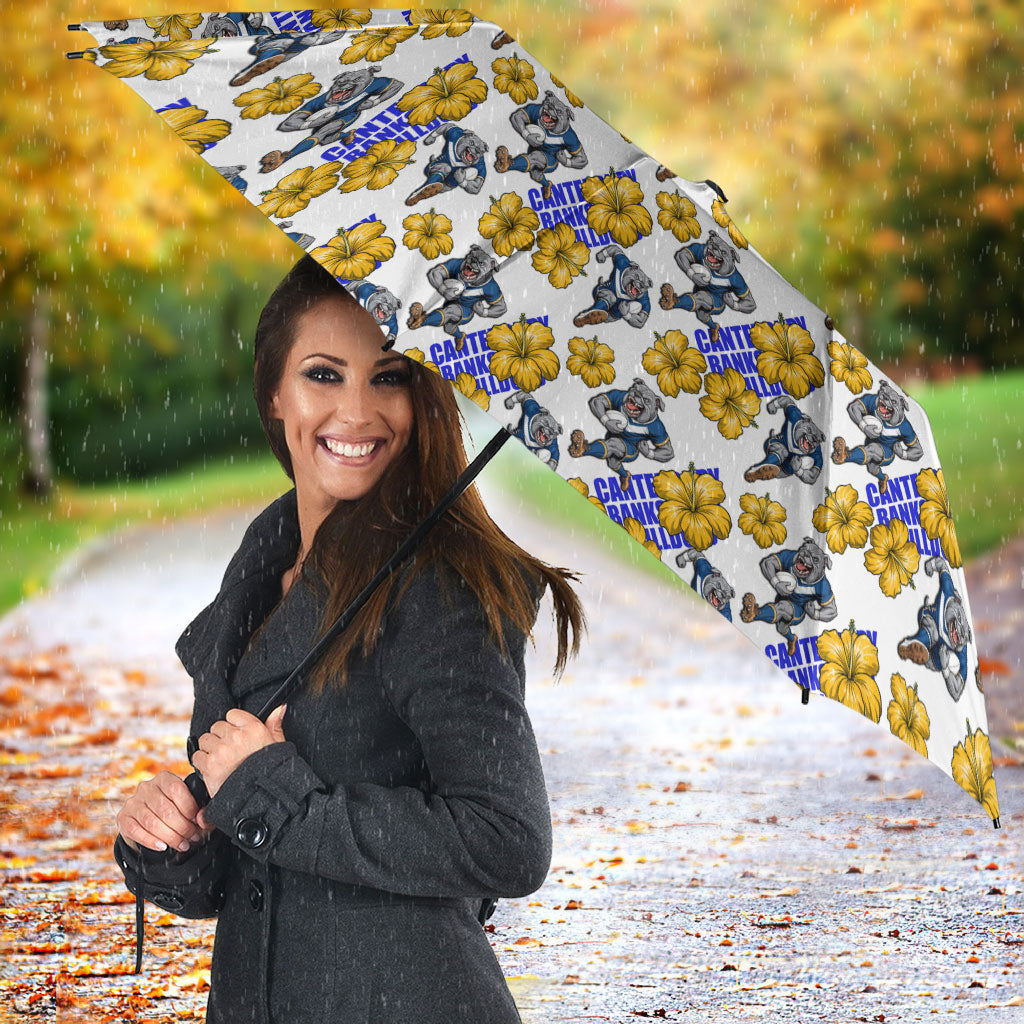 Canterbury-Bankstown Bulldogs Umbrella Tropical Hibiscus Floral Seamless Rugby Mascot
