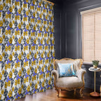 Canterbury-Bankstown Bulldogs Window Curtain Tropical Hibiscus Floral Seamless Rugby Mascot