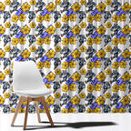 Canterbury-Bankstown Bulldogs Window Curtain Tropical Hibiscus Floral Seamless Rugby Mascot