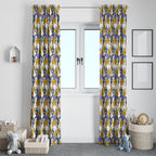 Canterbury-Bankstown Bulldogs Window Curtain Tropical Hibiscus Floral Seamless Rugby Mascot
