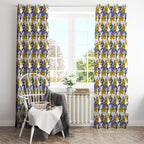 Canterbury-Bankstown Bulldogs Window Curtain Tropical Hibiscus Floral Seamless Rugby Mascot