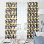 Canterbury-Bankstown Bulldogs Window Curtain Tropical Hibiscus Floral Seamless Rugby Mascot