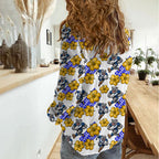 Canterbury-Bankstown Bulldogs Women Casual Shirt Tropical Hibiscus Floral Seamless Rugby Mascot