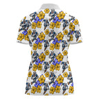 Canterbury-Bankstown Bulldogs Women Polo Shirt Tropical Hibiscus Floral Seamless Rugby Mascot