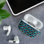 Gold Coast Titans AirPods Case Tropical Hibiscus Floral Seamless Rugby Mascot
