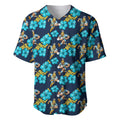 Gold Coast Titans Baseball Jersey Tropical Hibiscus Floral Seamless Rugby Mascot