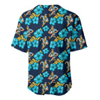 Gold Coast Titans Baseball Jersey Tropical Hibiscus Floral Seamless Rugby Mascot