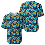 Gold Coast Titans Baseball Jersey Tropical Hibiscus Floral Seamless Rugby Mascot