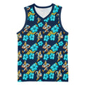 Gold Coast Titans Basketball Jersey Tropical Hibiscus Floral Seamless Rugby Mascot