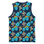 Gold Coast Titans Basketball Jersey Tropical Hibiscus Floral Seamless Rugby Mascot