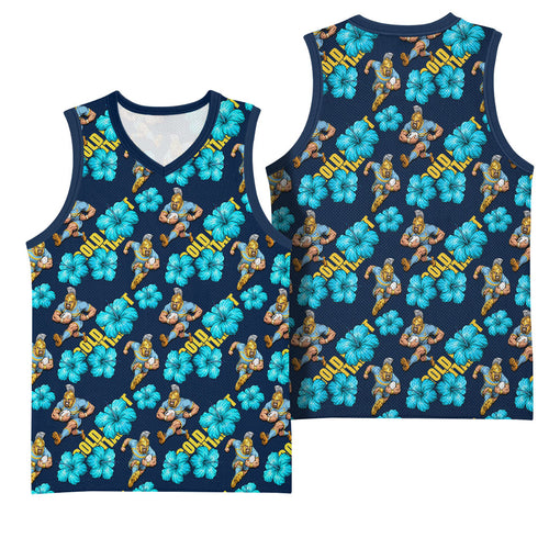 Gold Coast Titans Basketball Jersey Tropical Hibiscus Floral Seamless Rugby Mascot