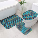 Gold Coast Titans Bathroom Set Tropical Hibiscus Floral Seamless Rugby Mascot