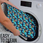 Gold Coast Titans Bathroom Set Tropical Hibiscus Floral Seamless Rugby Mascot