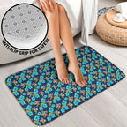 Gold Coast Titans Bathroom Set Tropical Hibiscus Floral Seamless Rugby Mascot