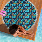Gold Coast Titans Beach Blanket Tropical Hibiscus Floral Seamless Rugby Mascot