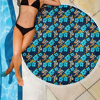 Gold Coast Titans Beach Blanket Tropical Hibiscus Floral Seamless Rugby Mascot