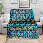 Gold Coast Titans Blanket Tropical Hibiscus Floral Seamless Rugby Mascot