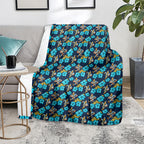 Gold Coast Titans Blanket Tropical Hibiscus Floral Seamless Rugby Mascot