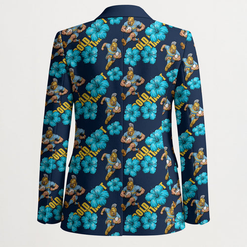 Gold Coast Titans Blazer Tropical Hibiscus Floral Seamless Rugby Mascot