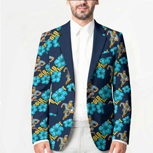 Gold Coast Titans Blazer Tropical Hibiscus Floral Seamless Rugby Mascot