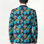 Gold Coast Titans Blazer Tropical Hibiscus Floral Seamless Rugby Mascot