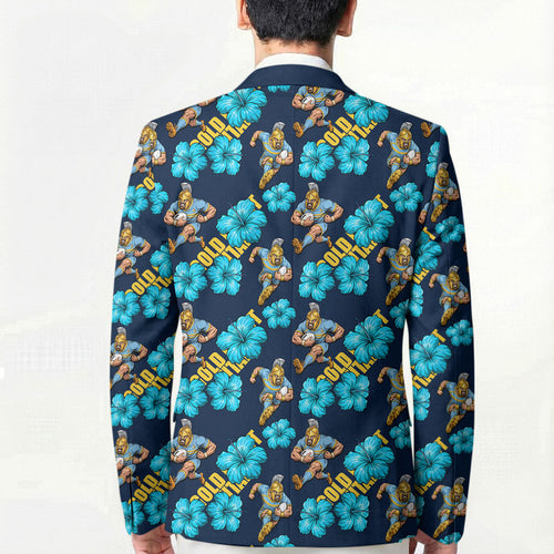 Gold Coast Titans Blazer Tropical Hibiscus Floral Seamless Rugby Mascot