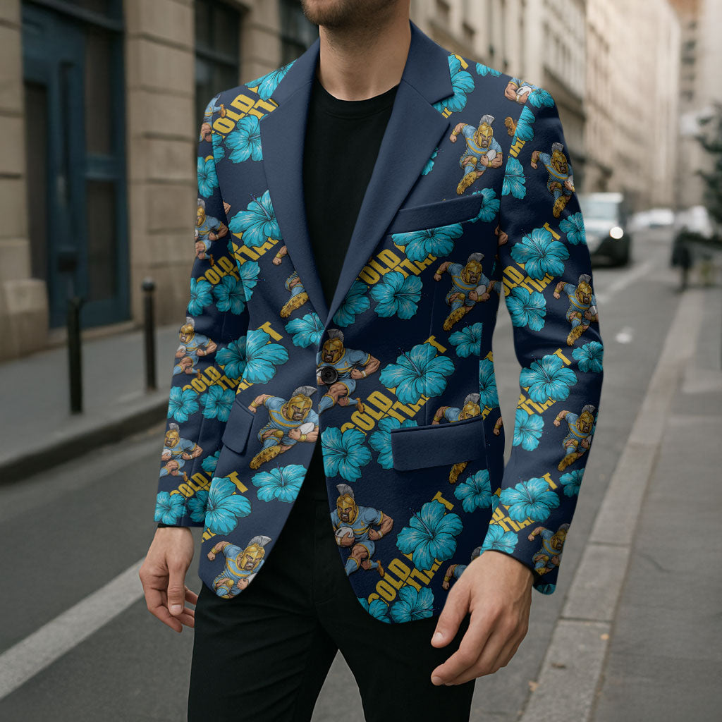 Gold Coast Titans Blazer Tropical Hibiscus Floral Seamless Rugby Mascot