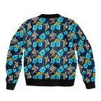 Gold Coast Titans Bomber Jacket Tropical Hibiscus Floral Seamless Rugby Mascot