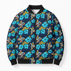 Gold Coast Titans Bomber Puffer Jacket Tropical Hibiscus Floral Seamless Rugby Mascot