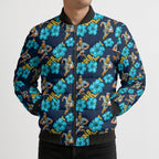 Gold Coast Titans Bomber Puffer Jacket Tropical Hibiscus Floral Seamless Rugby Mascot