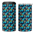 Gold Coast Titans 4 in 1 Can Cooler Tumbler Tropical Hibiscus Floral Seamless Rugby Mascot