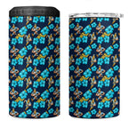 Gold Coast Titans 4 in 1 Can Cooler Tumbler Tropical Hibiscus Floral Seamless Rugby Mascot