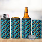 Gold Coast Titans 4 in 1 Can Cooler Tumbler Tropical Hibiscus Floral Seamless Rugby Mascot