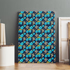 Gold Coast Titans Canvas Wall Art Tropical Hibiscus Floral Seamless Rugby Mascot