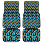 Gold Coast Titans Car Mats Tropical Hibiscus Floral Seamless Rugby Mascot