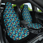 Gold Coast Titans Car Seat Cover Tropical Hibiscus Floral Seamless Rugby Mascot