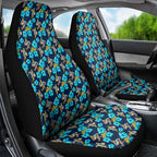 Gold Coast Titans Car Seat Cover Tropical Hibiscus Floral Seamless Rugby Mascot