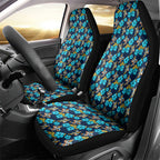 Gold Coast Titans Car Seat Cover Tropical Hibiscus Floral Seamless Rugby Mascot