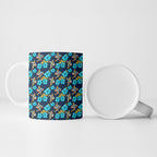 Gold Coast Titans Ceramic Mug Tropical Hibiscus Floral Seamless Rugby Mascot