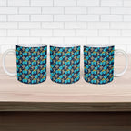 Gold Coast Titans Ceramic Mug Tropical Hibiscus Floral Seamless Rugby Mascot