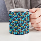 Gold Coast Titans Ceramic Mug Tropical Hibiscus Floral Seamless Rugby Mascot