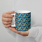 Gold Coast Titans Ceramic Mug Tropical Hibiscus Floral Seamless Rugby Mascot