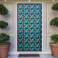 Gold Coast Titans Door Cover Tropical Hibiscus Floral Seamless Rugby Mascot