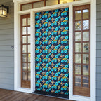 Gold Coast Titans Door Cover Tropical Hibiscus Floral Seamless Rugby Mascot