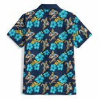 Gold Coast Titans Hawaiian Shirt Tropical Hibiscus Floral Seamless Rugby Mascot